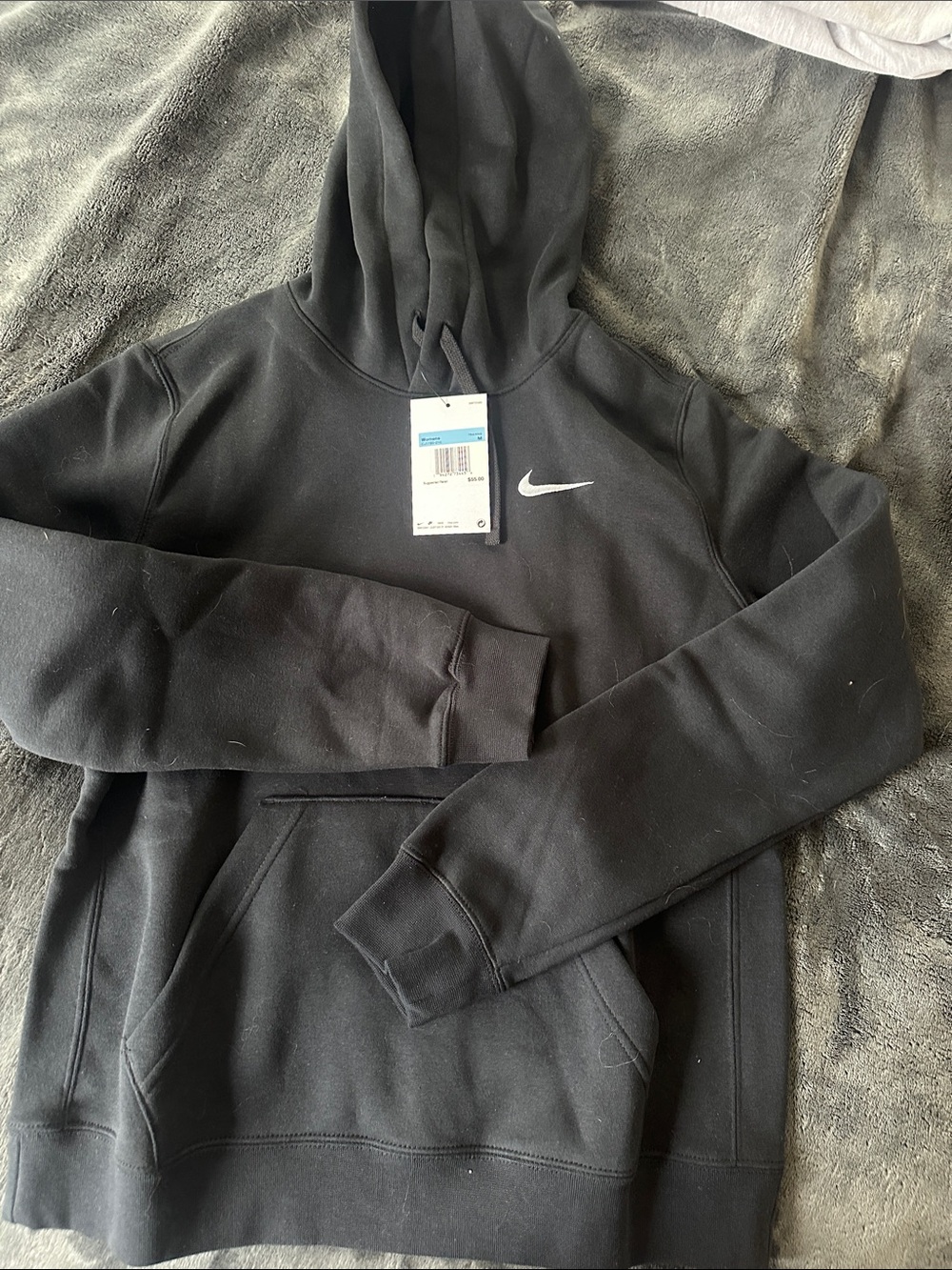 NWT Nike Black Hoodie with White Swoosh